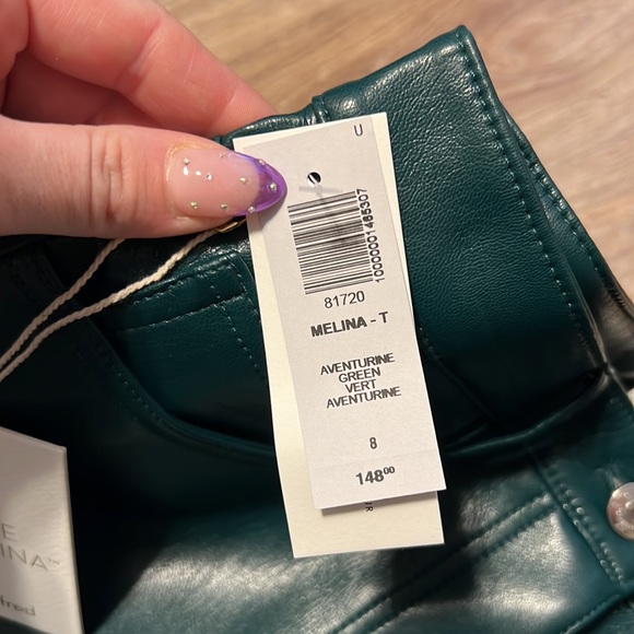 Aritzia Wilfred “The Melina” Faux Leather Pants in Aventurine Green - Picture 5 of 7